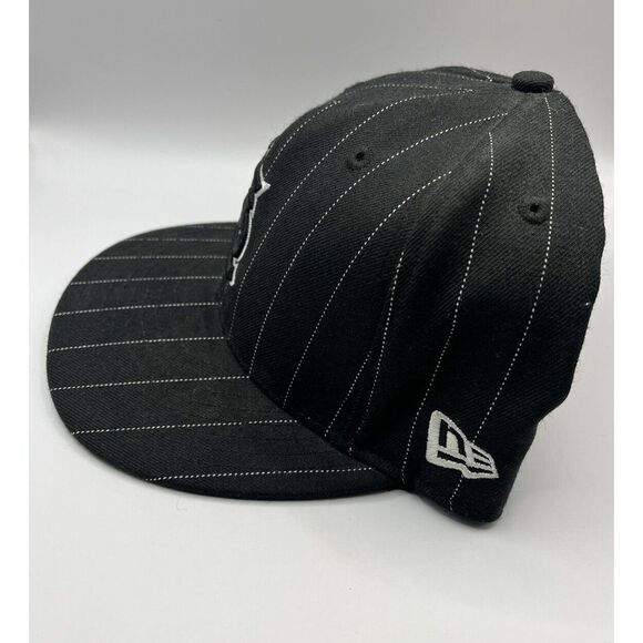 St Louis Cardinals Hat Cap Fitted 7 1/4 New Era 59fifty Pinstripe Black MLB Mens - Picture 2 of 6